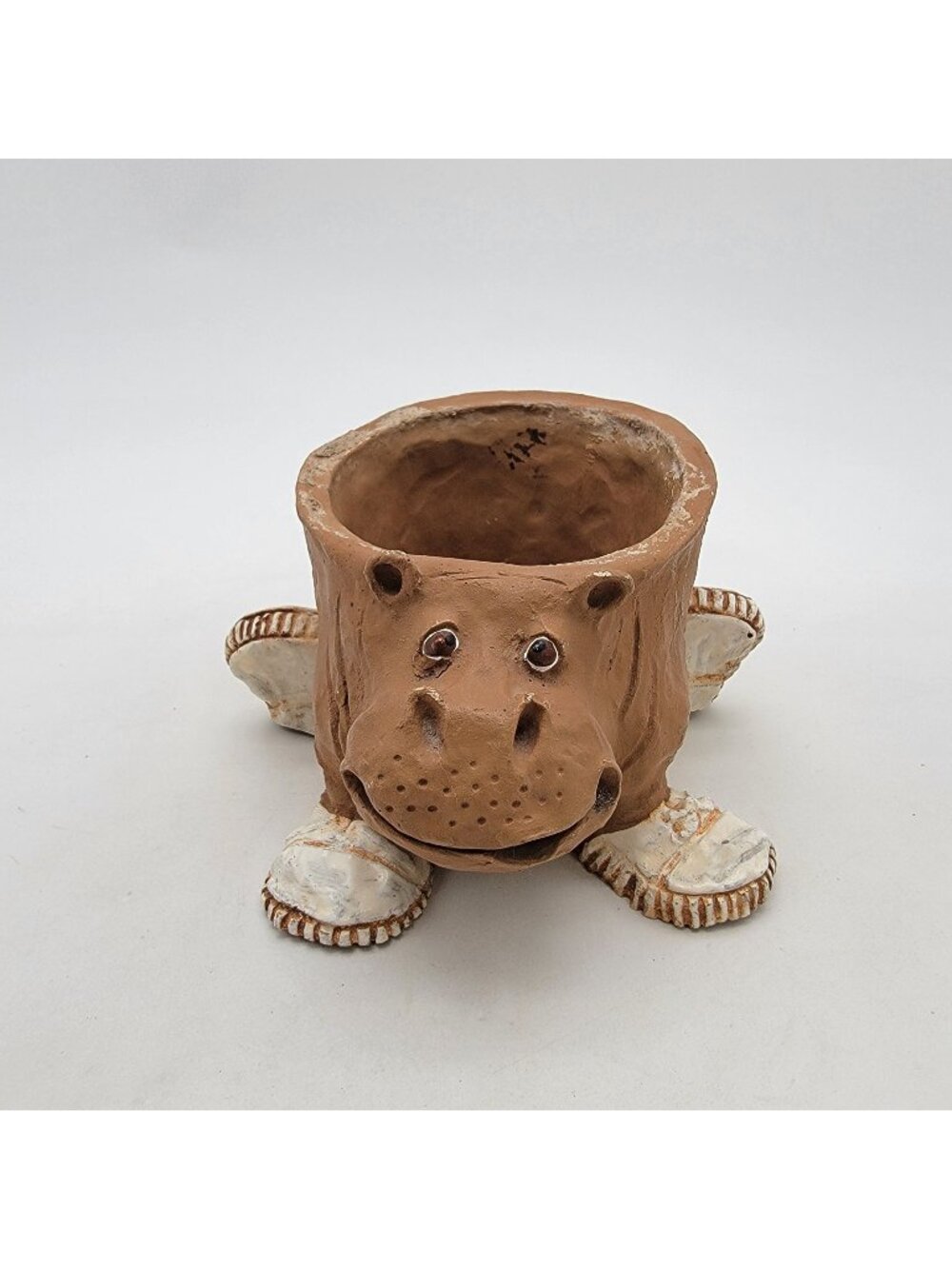 Vintage 1973 Dave Grossman Art Pottery Hippo Planter - Picture 1 of 9